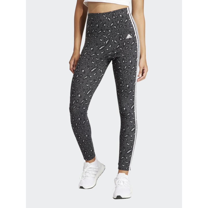 Legging de sport leopard 3s gris femme - Adidas