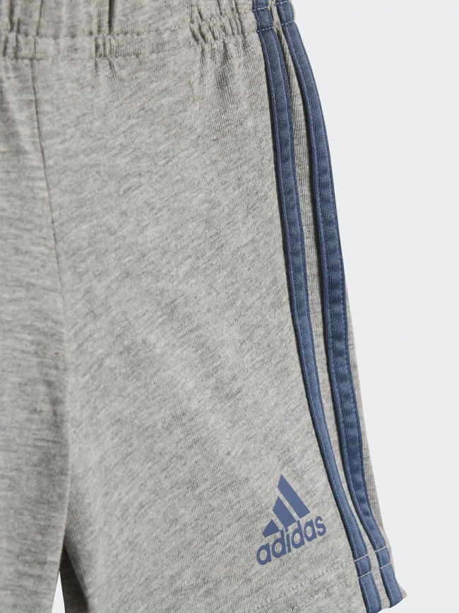 Ensemble t-shirt short linear set gris bleu bébé - Adidas