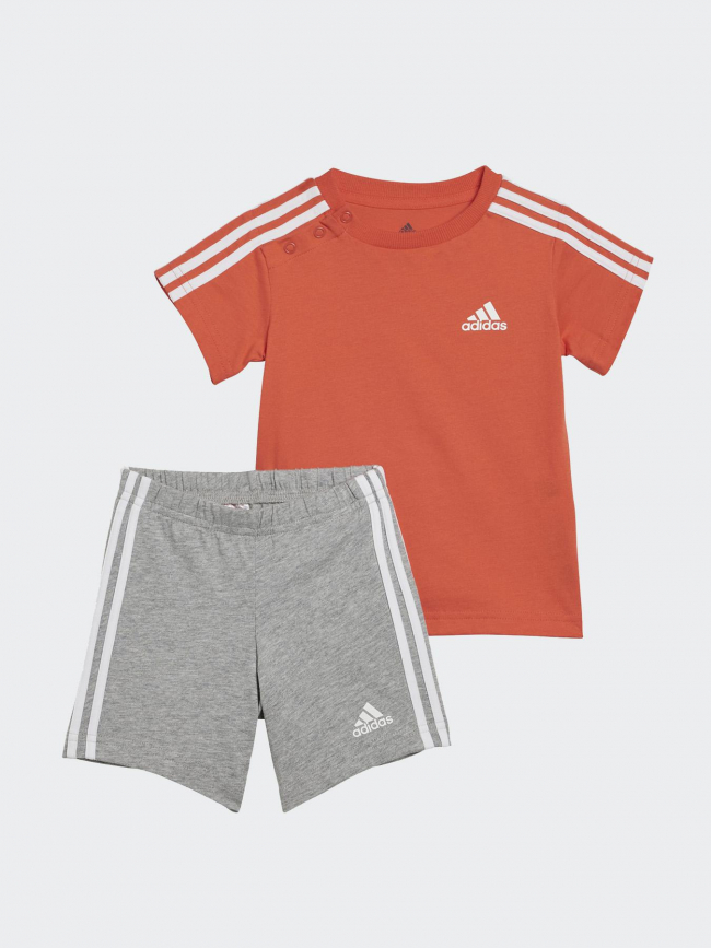 Ensemble sport t-shirt short 3s rouge bébé - Adidas