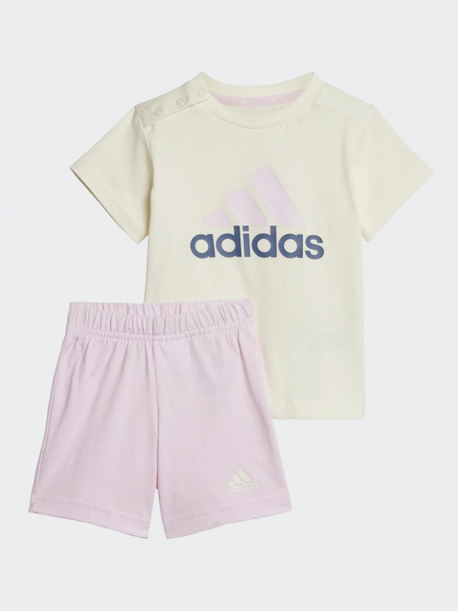 Ensemble short t-shirt rose jaune fille - Adidas