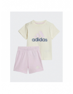 Ensemble short t-shirt rose jaune fille - Adidas