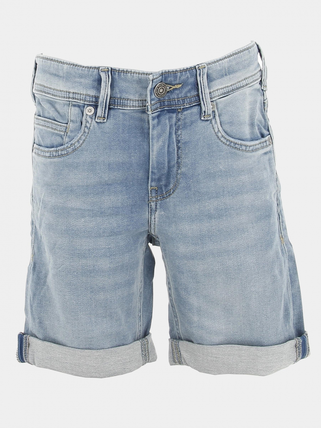 Short en jean scotty 3 bleu clair garçon - Teddy Smith