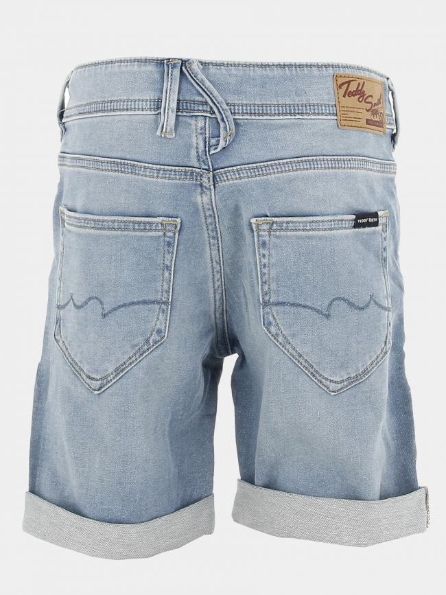 Short en jean scotty 3 bleu clair garçon - Teddy Smith