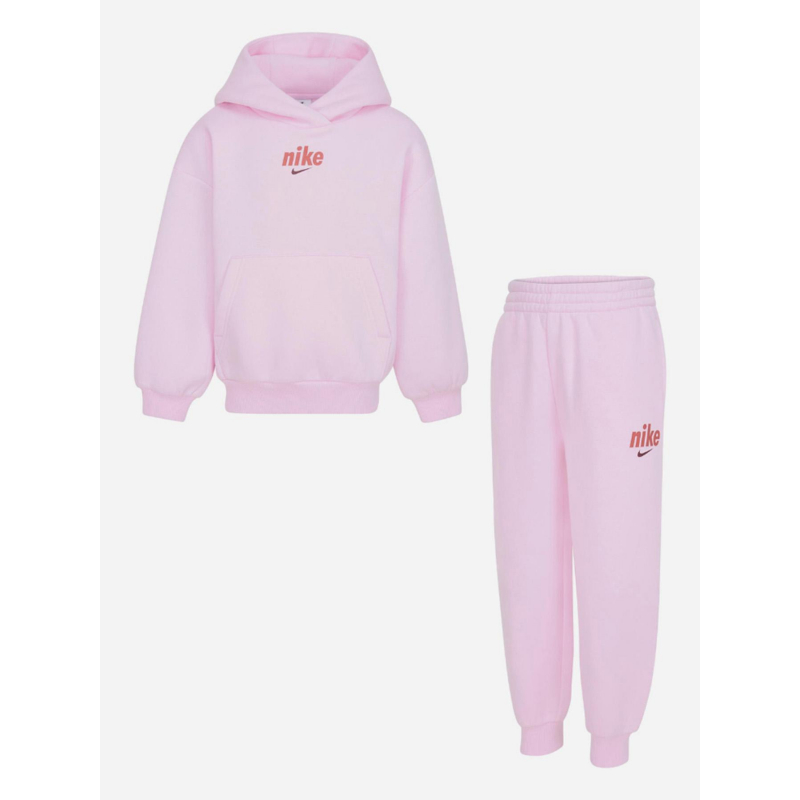 Ensemble sweat à capuche jogging rose enfant - Nike