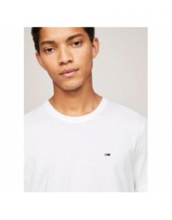 T-shirt slim logo brodé blanc homme - Tommy Jeans