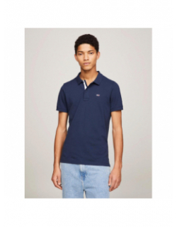 Polo slim placket bleu marine homme - Tommy Jeans