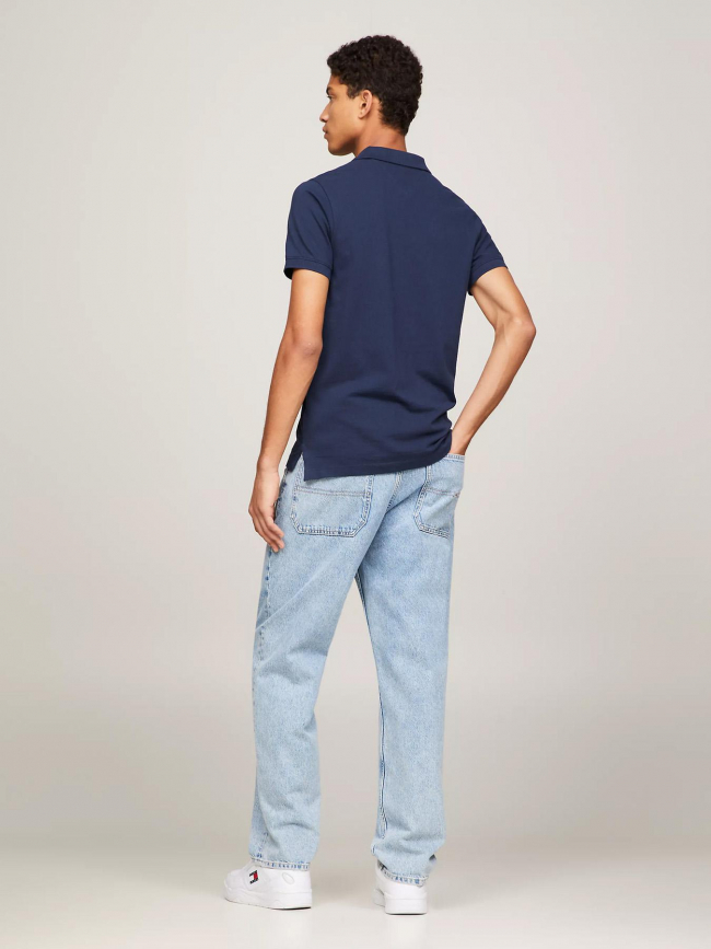 Polo slim placket bleu marine homme - Tommy Jeans