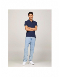 Polo slim placket bleu marine homme - Tommy Jeans