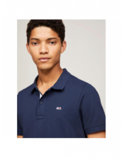 Polo slim placket bleu marine homme - Tommy Jeans