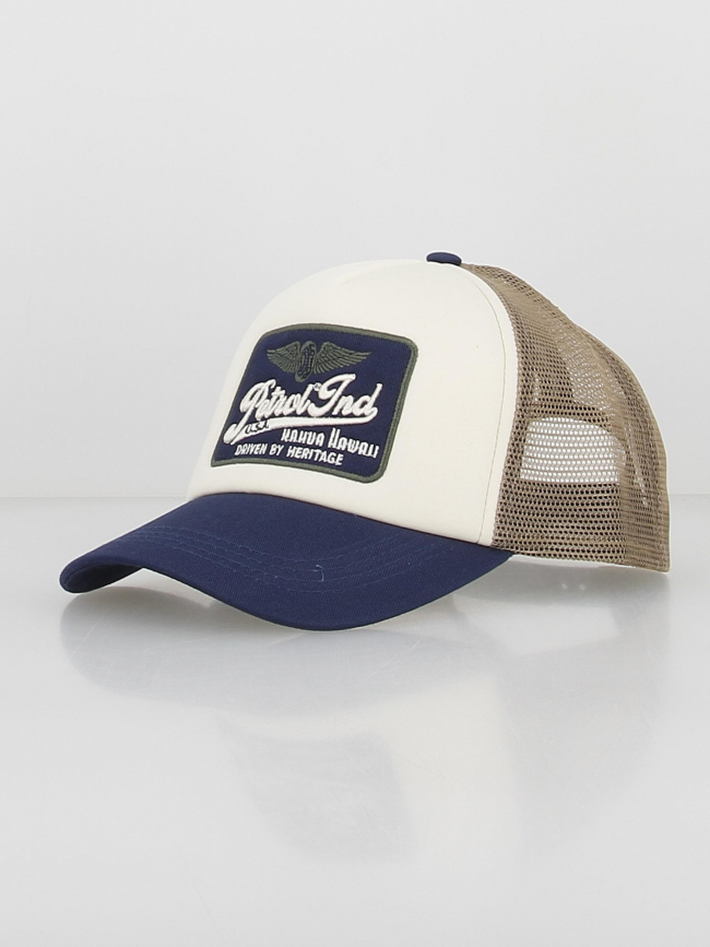 Casquette trucker logo bleu kaki homme - Petrol Industries