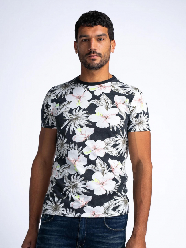 T-shirt aop imprimé floral gris homme - Petrol Industries