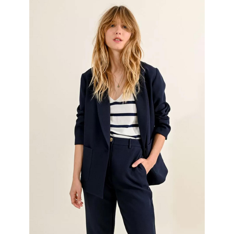 Blazer woven bleu marine femme - Molly Bracken