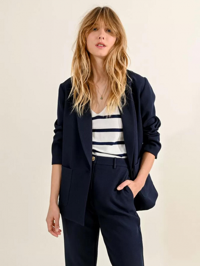 Blazer woven bleu marine femme - Molly Bracken