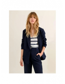 Blazer woven bleu marine femme - Molly Bracken