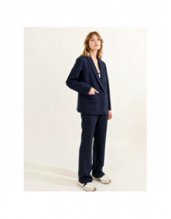 Blazer woven bleu marine femme - Molly Bracken