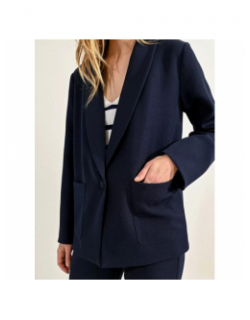 Blazer woven bleu marine femme - Molly Bracken