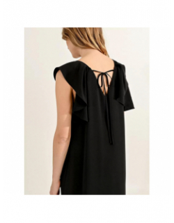 Robe droite à volant noir femme - Molly Bracken