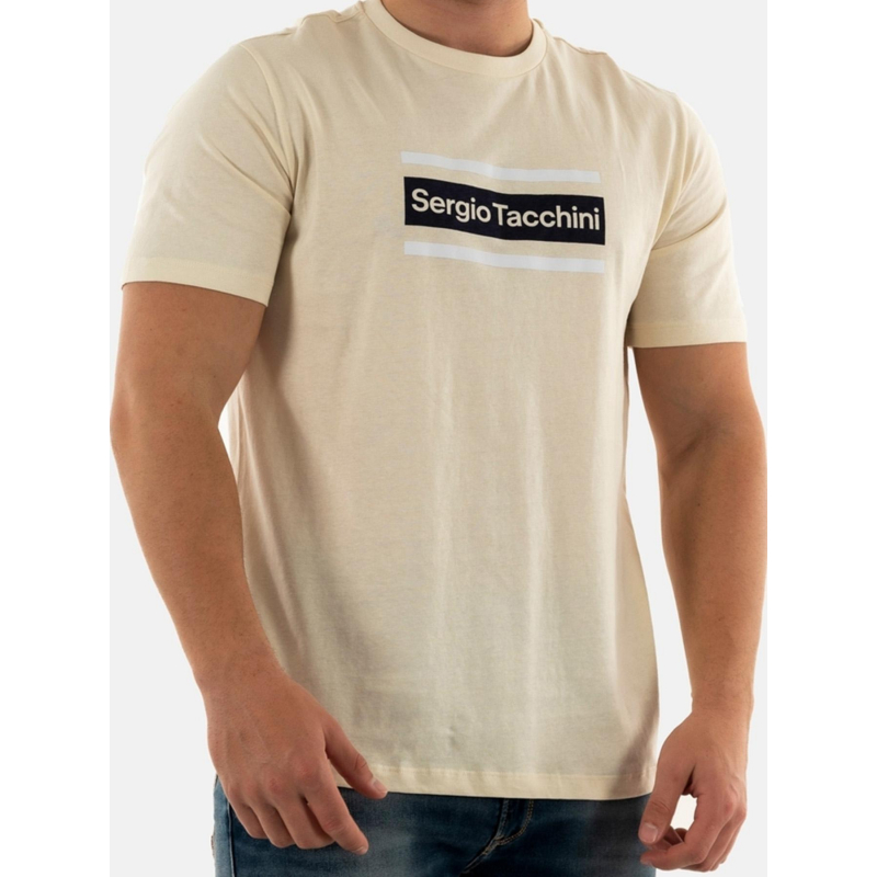 T-shirt lared logo beige homme - Sergio Tacchini