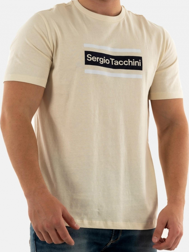 T-shirt lared logo beige homme - Sergio Tacchini