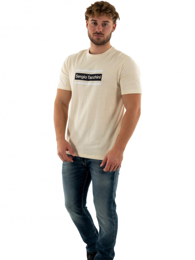 T-shirt lared logo beige homme - Sergio Tacchini