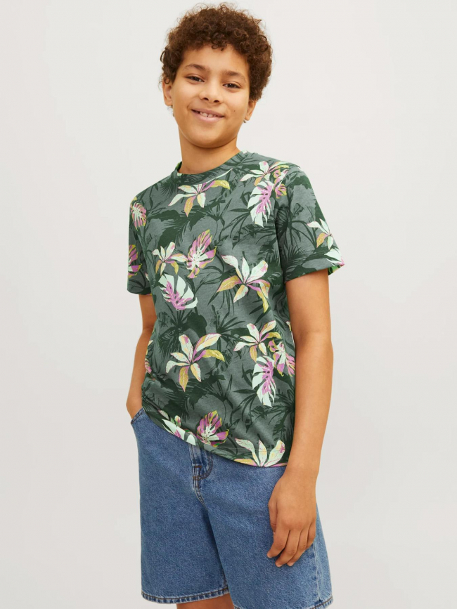 T-shirt jortampa aop imprimé floral vert enfant - Jack & Jones