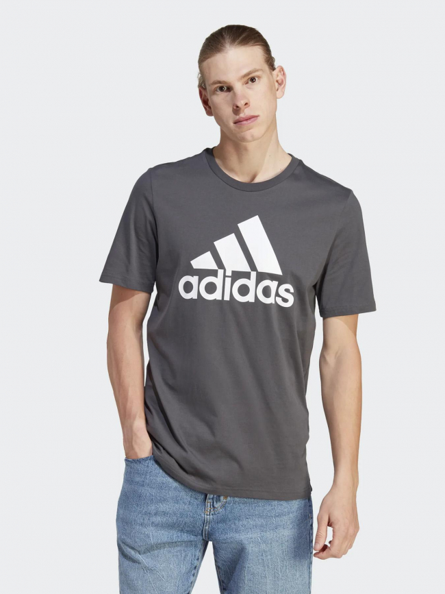 T-shirt logo blanc anthracite homme - Adidas