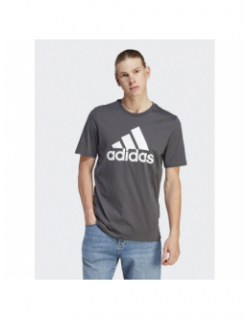 T-shirt logo blanc anthracite homme - Adidas