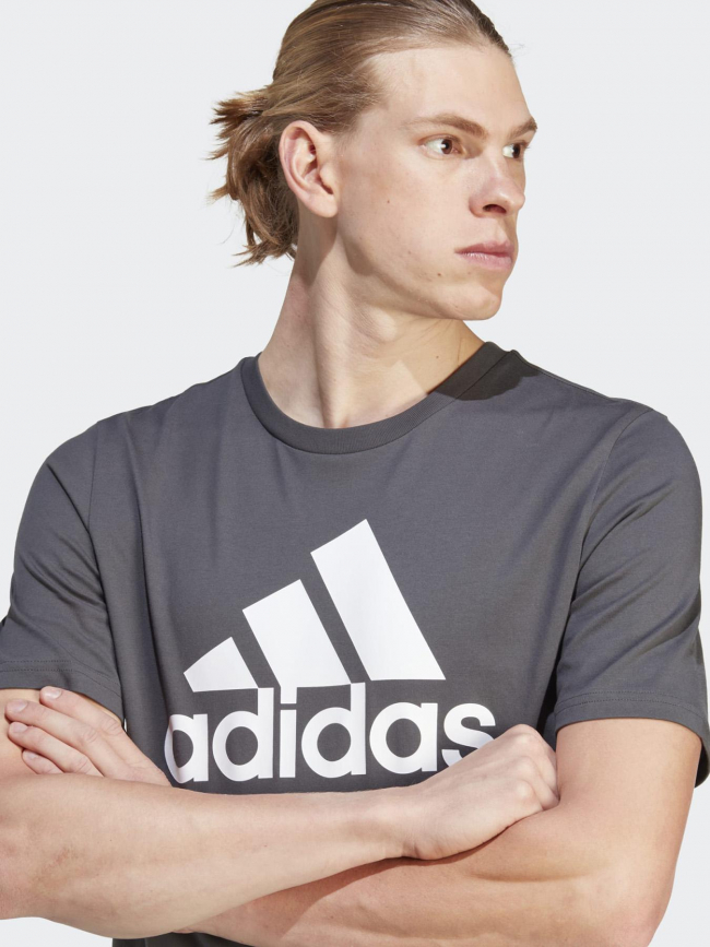 T-shirt logo blanc anthracite homme - Adidas