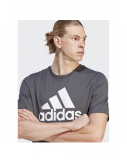 T-shirt logo blanc anthracite homme - Adidas