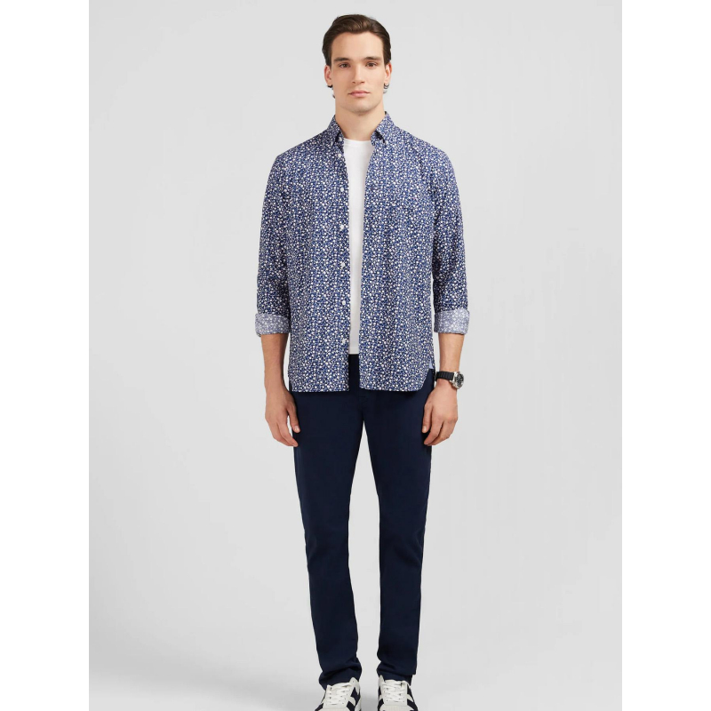 Chemise pop imprimé floral bleu marine homme - Edan Park