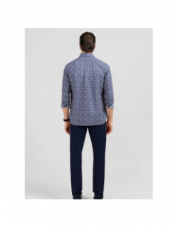 Chemise pop imprimé floral bleu marine homme - Edan Park