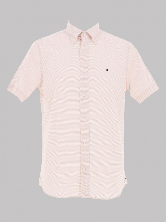 Chemise manches courtes fake solid rose homme - Tommy Hilfiger