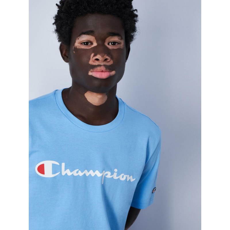 T-shirt crewneck logo bleu ciel homme Champion Sports