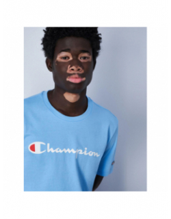 T-shirt crewneck logo bleu ciel homme - Champion