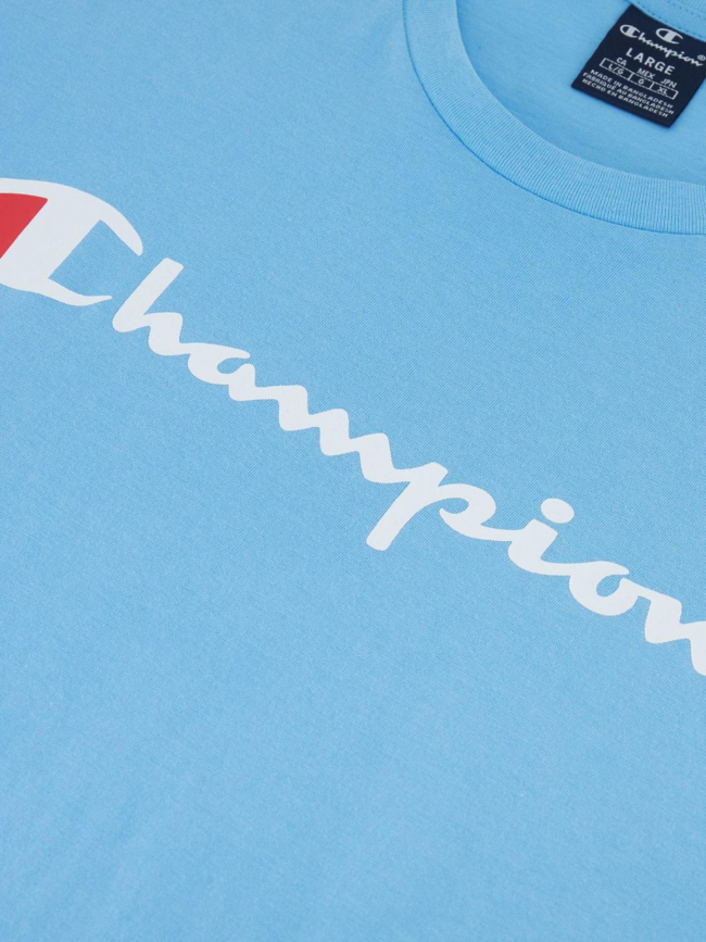 T-shirt crewneck logo bleu ciel homme - Champion