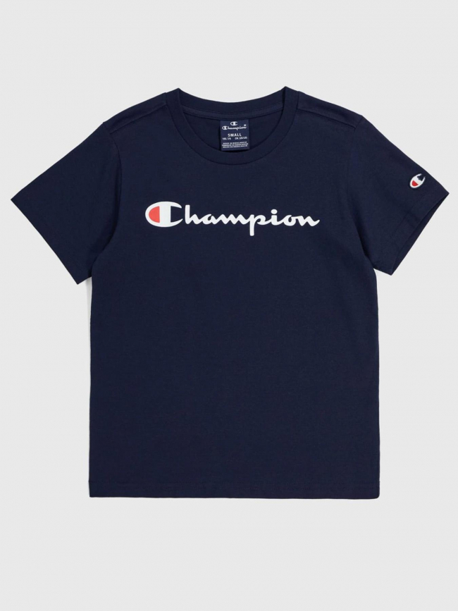 T-shirt crewneck logo bleu marine garçon - Champion