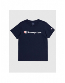 T-shirt crewneck logo bleu marine garçon - Champion