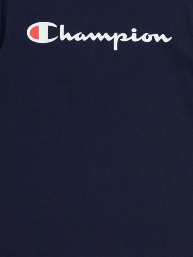 T-shirt crewneck logo bleu marine garçon - Champion