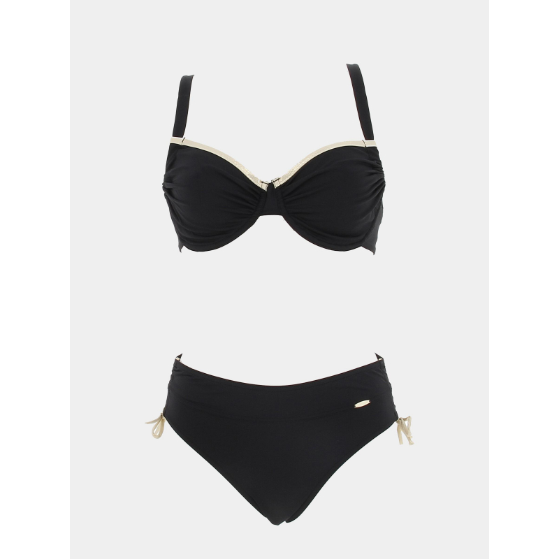 Maillot de bain 2 pièces nero noir or femme - Grain De Sable