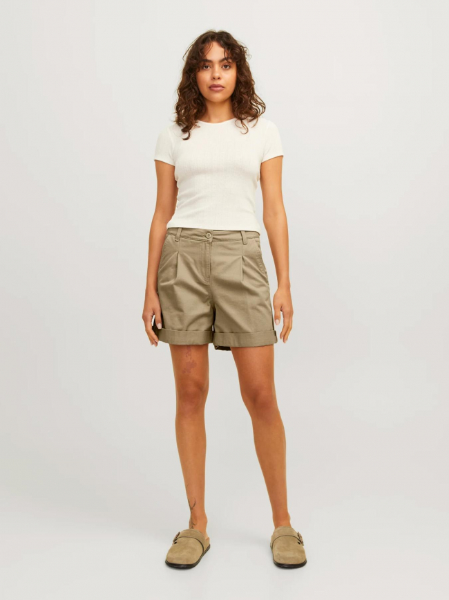 Short taille haute maddy beige femme - Jjxx