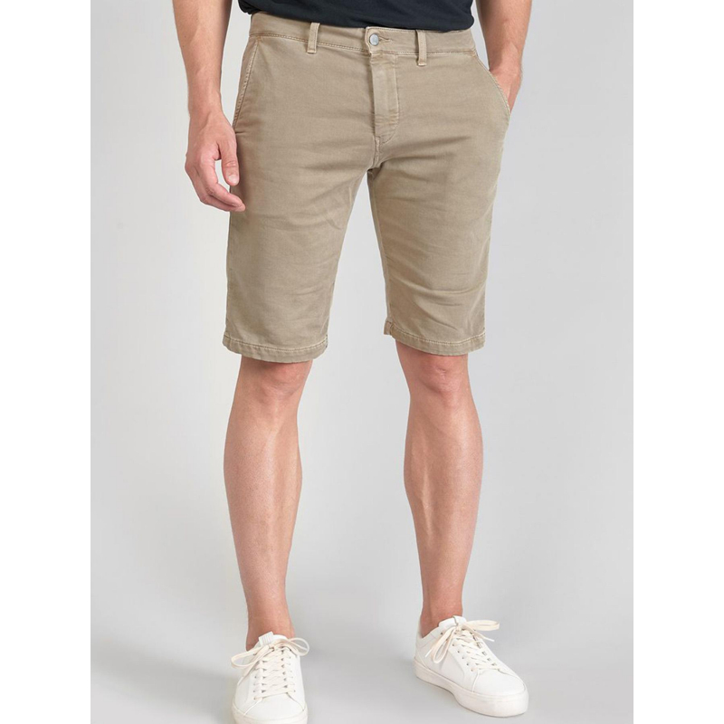 Short chino jogg swoop beige homme - Le Temps Des Cerises