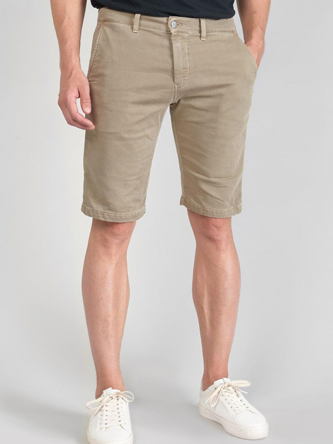 Short chino jogg swoop beige homme - Le Temps Des Cerises