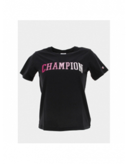 T-shirt crewneck logo noir fille - Champion