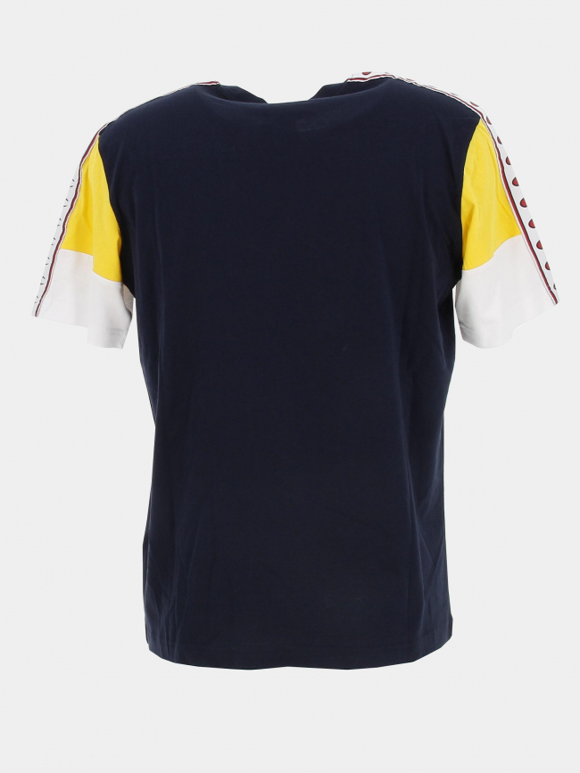 T-shirt crewneck logo jaune blanc bleu marine homme - Champion