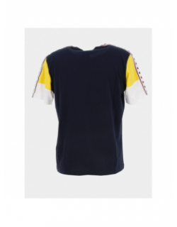 T-shirt crewneck logo jaune blanc bleu marine homme - Champion