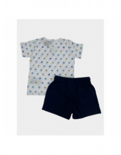 Ensemble short + t-shirt logo bleu blanc enfant - Champion