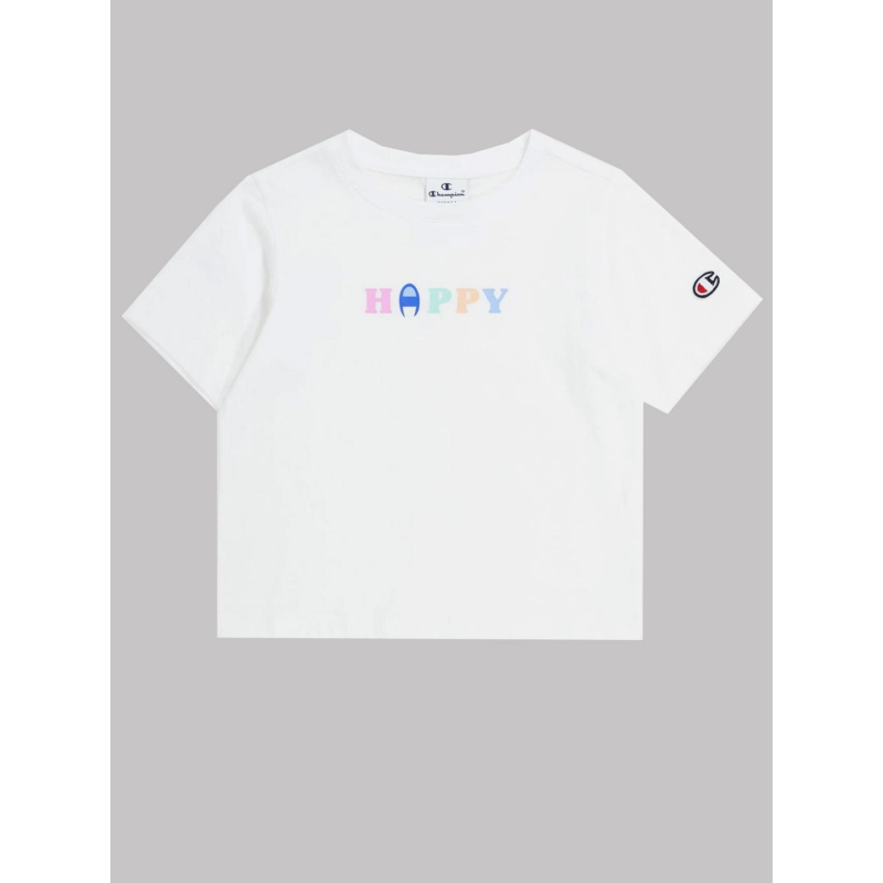 T-shirt crewneck happy blanc fille - Champion