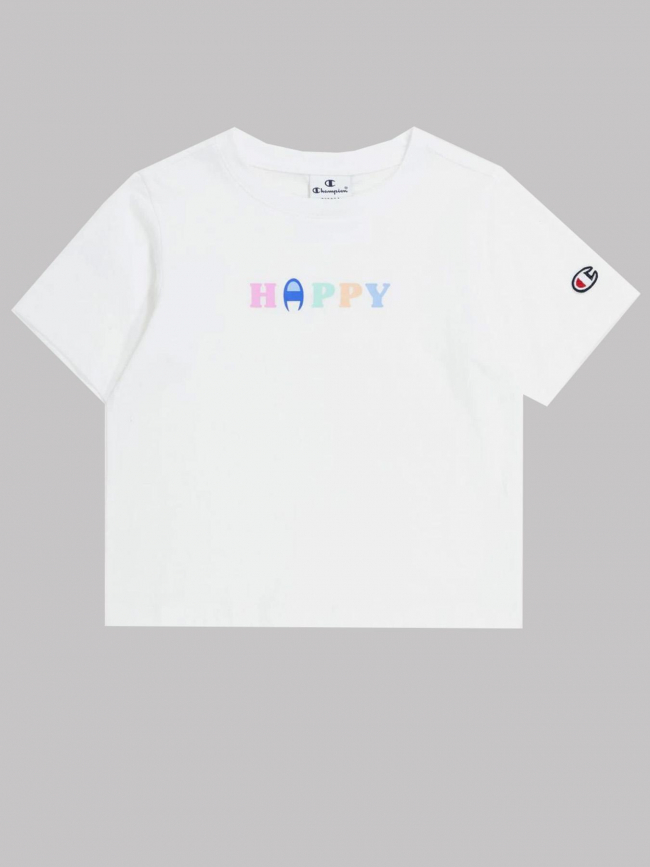 T-shirt crewneck happy blanc fille - Champion