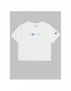 T-shirt crewneck happy blanc fille - Champion