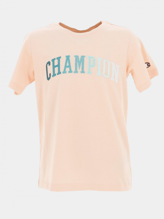 T-shirt logo dégradé vert crewneck rose fille - Champion